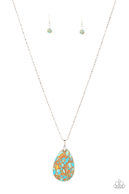 Extra Elemental - Brown/Blue Multi Speckled Stone necklace