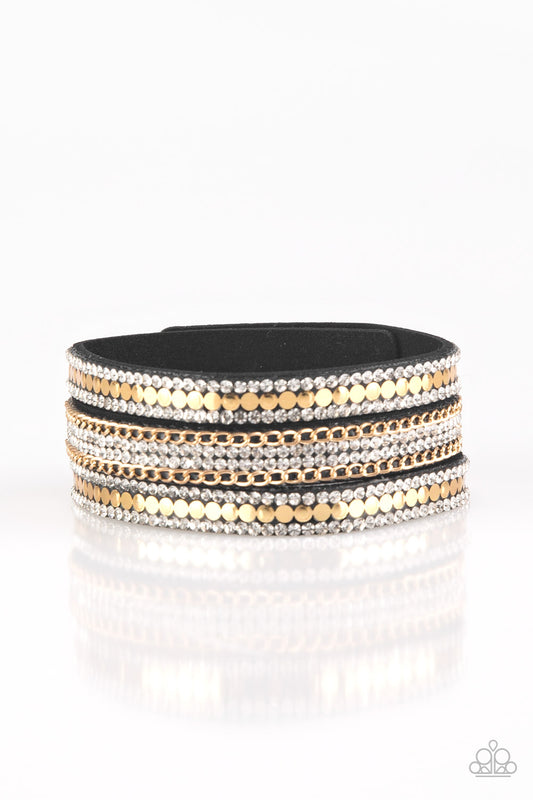 Fashion Fanatic - Gold/Black wrap bracelet
