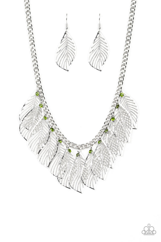 Feathery Foliage - Green necklace