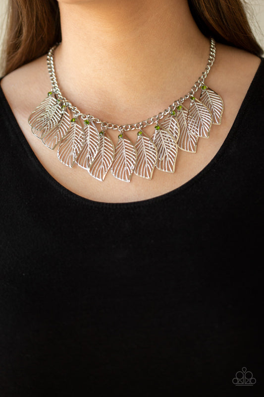 Feathery Foliage - Green necklace
