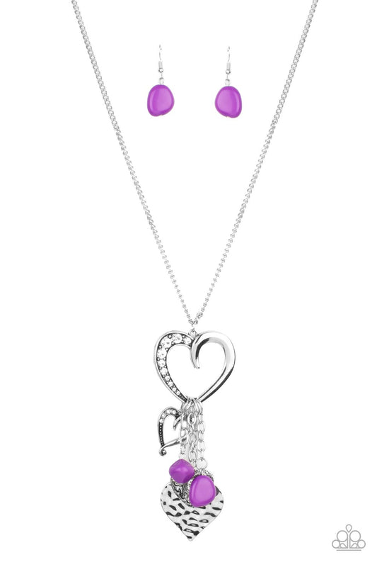 Flirty Fashionista - Purple heart necklace