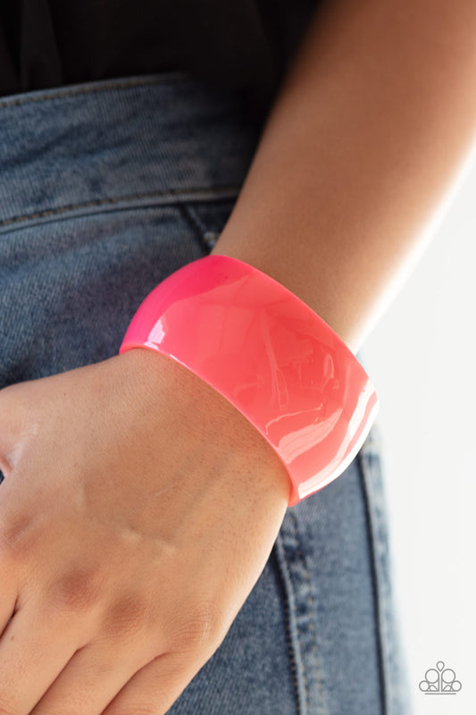 Fluent in Flamboyance - Pink cuff bracelet