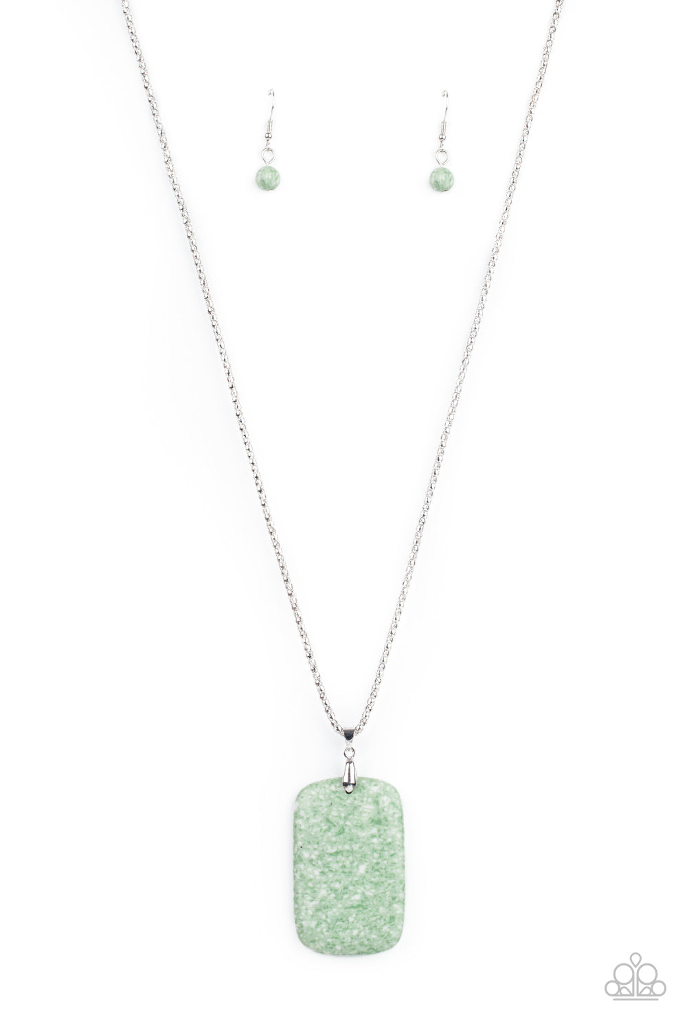 Fundamentally Funky - Green marble necklace
