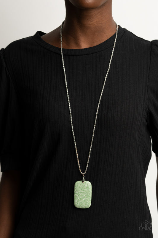 Fundamentally Funky - Green marble necklace