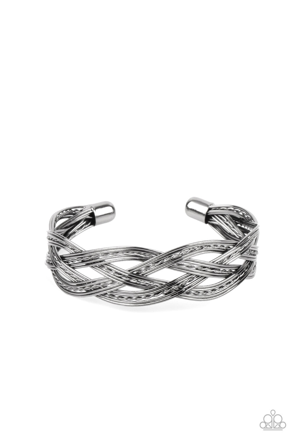 Get Your Wires Crossed - Black/GM cuff bracelet