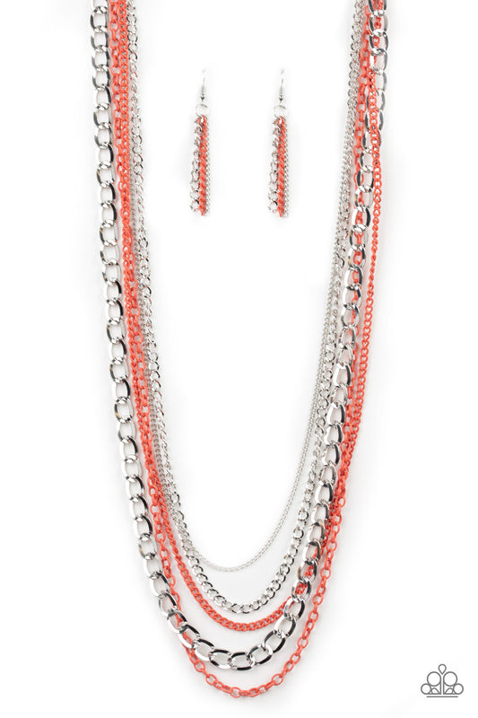 Industrial Vibrance - Orange necklace