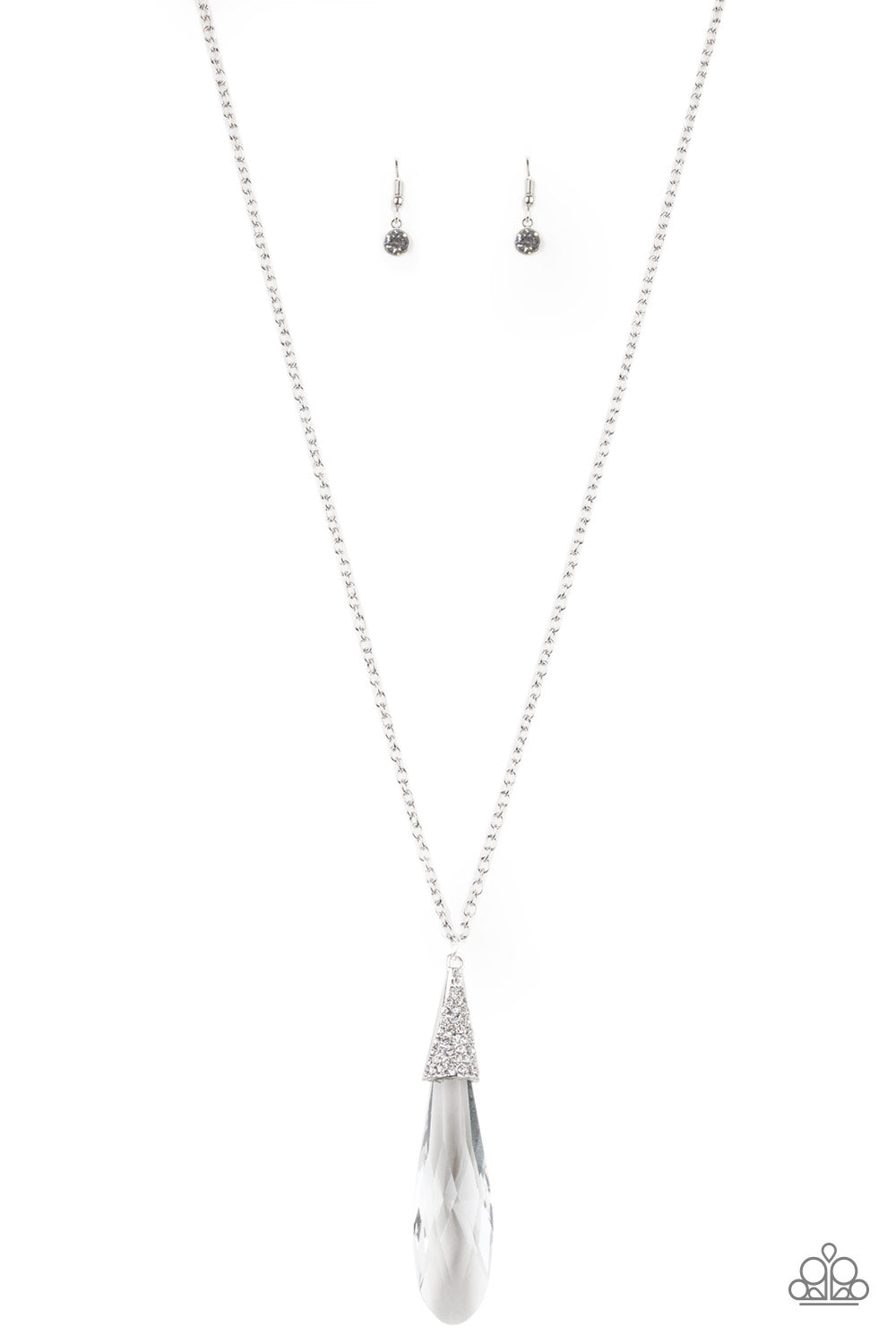 Jaw-Droppingly Jealous - White gem necklace