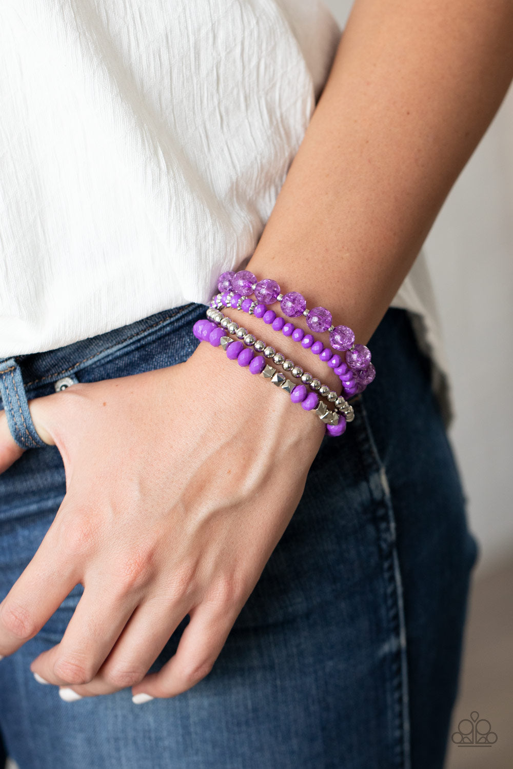 Layered Luster - Purple bracelet