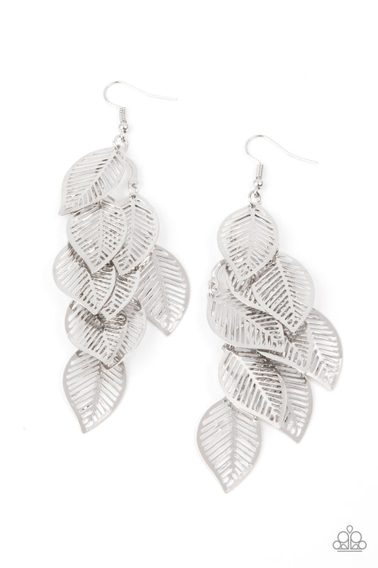Limitlessly Leafy - Silver earrings