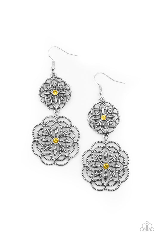 Mandala Mecca - Yellow earrings