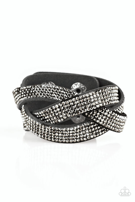 Nice Girls Finish Last - Black wrap bracelet