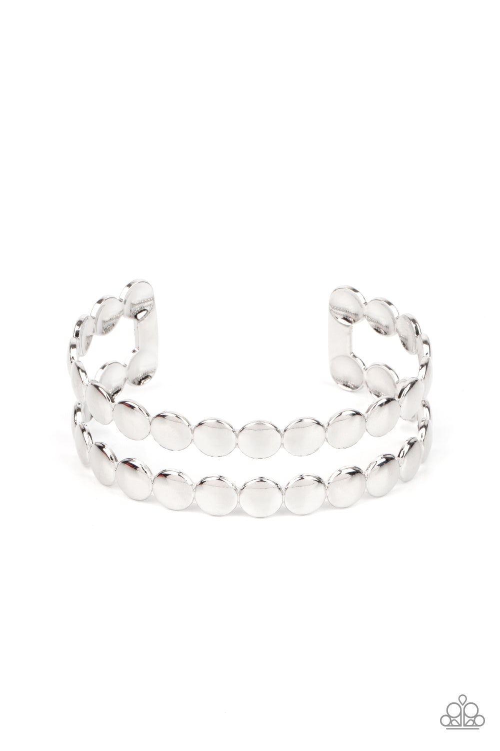 On The Spot Shimmer - Silver cuff bracelet