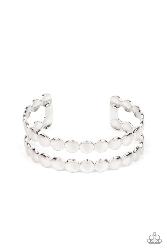 On The Spot Shimmer - Silver cuff bracelet