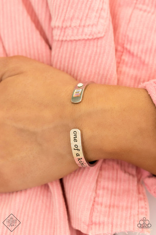 One of a Kind Find - Multicolor Inspirational Cuff Bracelet