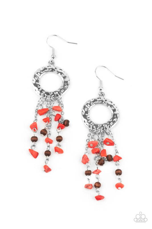 Primal Prestige - Red/Brown earrings
