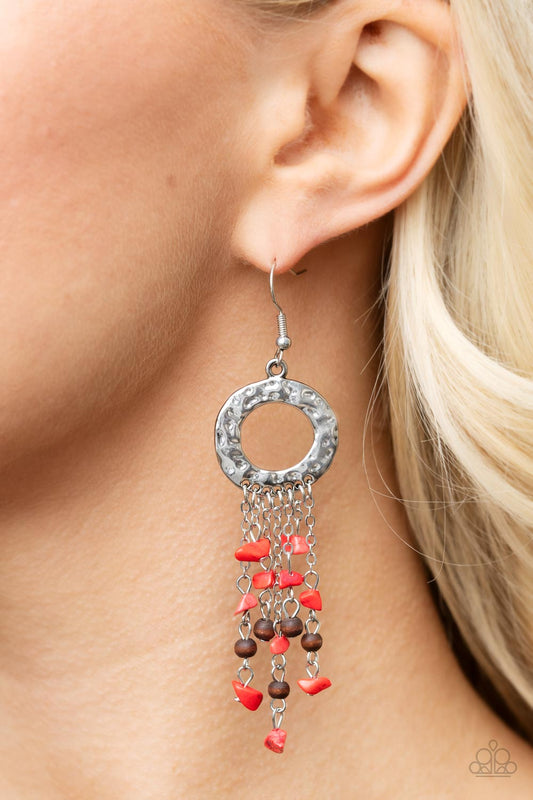 Primal Prestige - Red/Brown earrings
