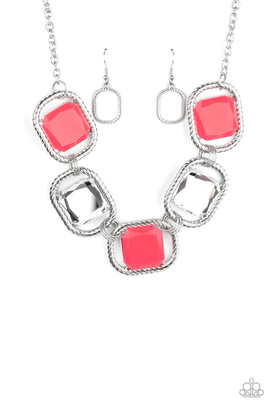 Pucker Up - Pink necklace