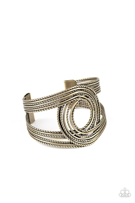 Rustic Coils - Brass cuff bracelet