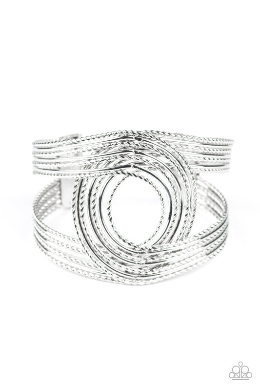 Rustic Coils - Silver cuff bracelet