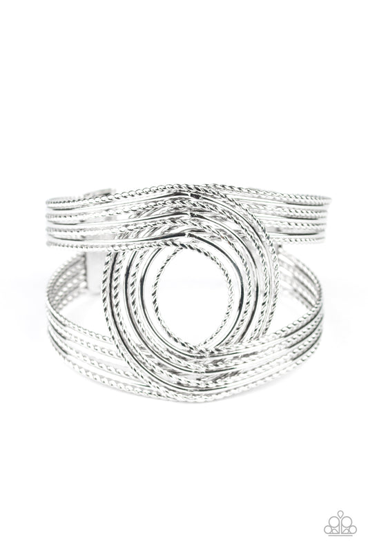 Rustic Coils - Silver cuff bracelet