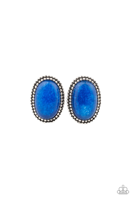 Shiny Sediment - Blue post earrings