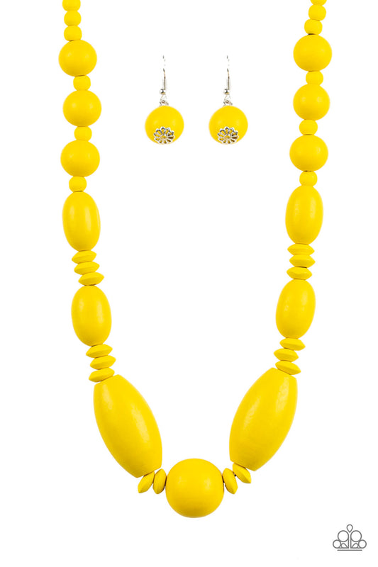 Summer Breezin - Yellow wood necklace