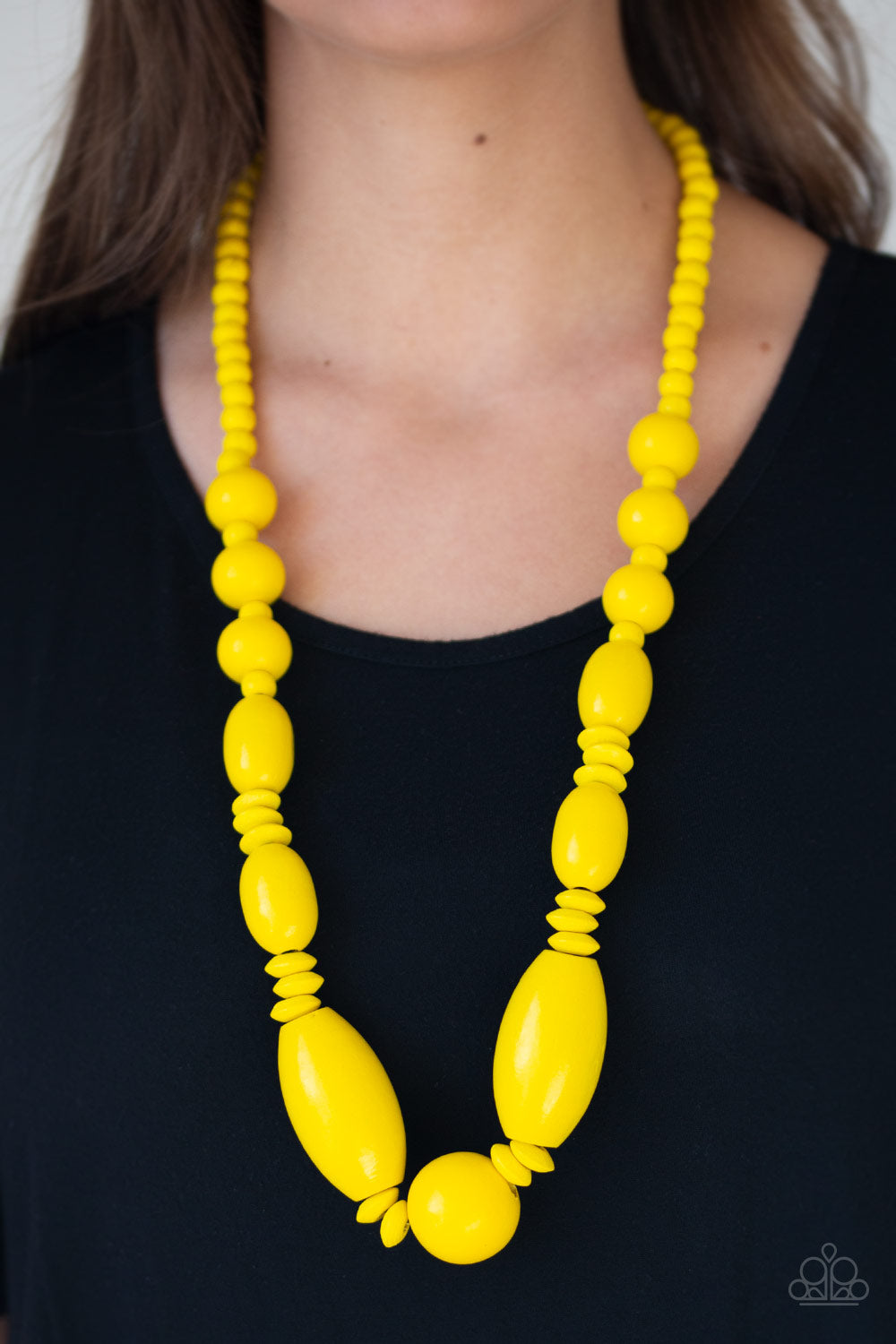 Summer Breezin - Yellow wood necklace