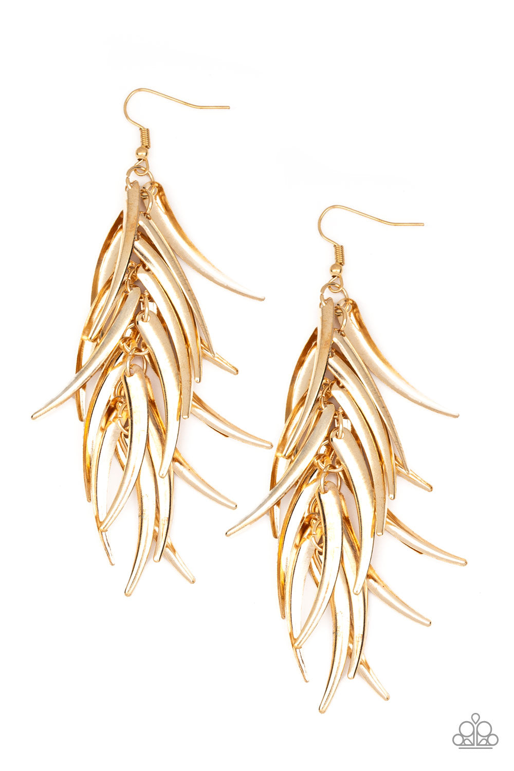 Tasseled Talons - Gold earrings