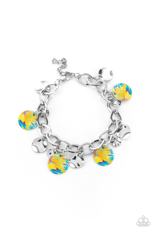 Tie Dye Drama - Yellow/Multicolor necklace w/ matching bracelet