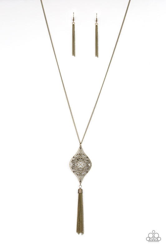 Totally Worth the TASSEL - Brass necklace