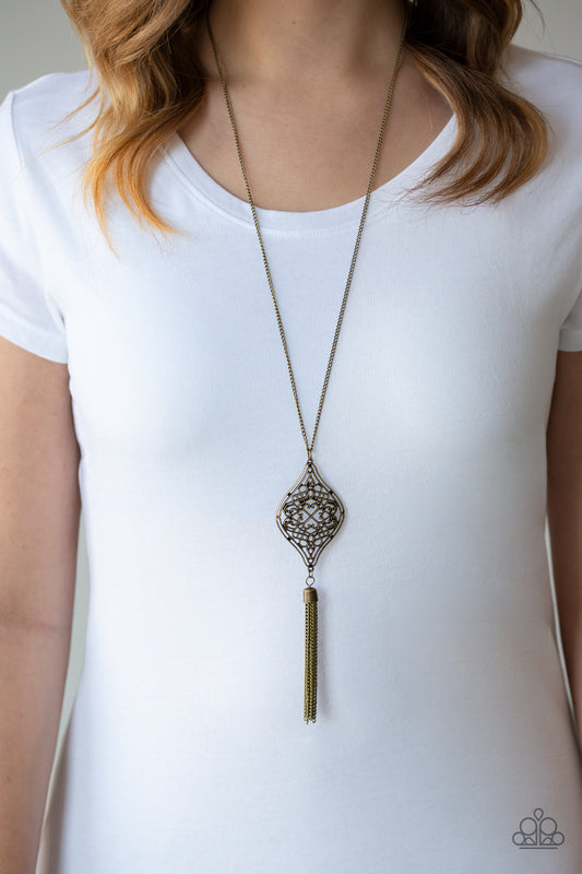 Totally Worth the TASSEL - Brass necklace