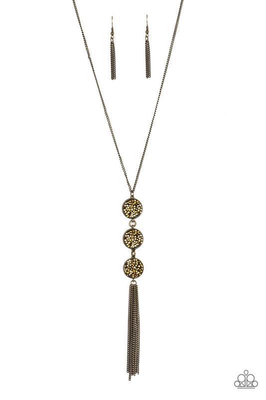 Triple Shimmer - Brass necklace