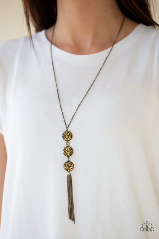 Triple Shimmer - Brass necklace