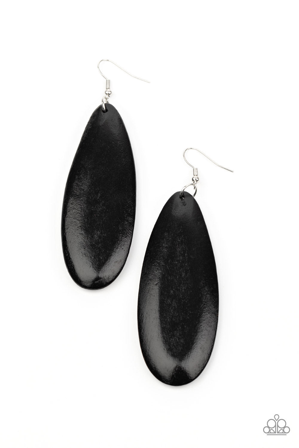 Tropical Ferry - Black wood earrings