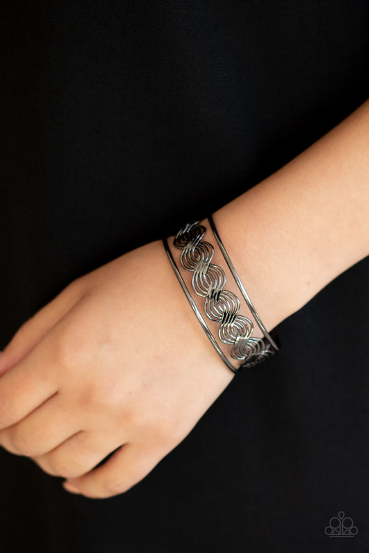 WEAVE An Impression - Black/Gunmetal cuff bracelet