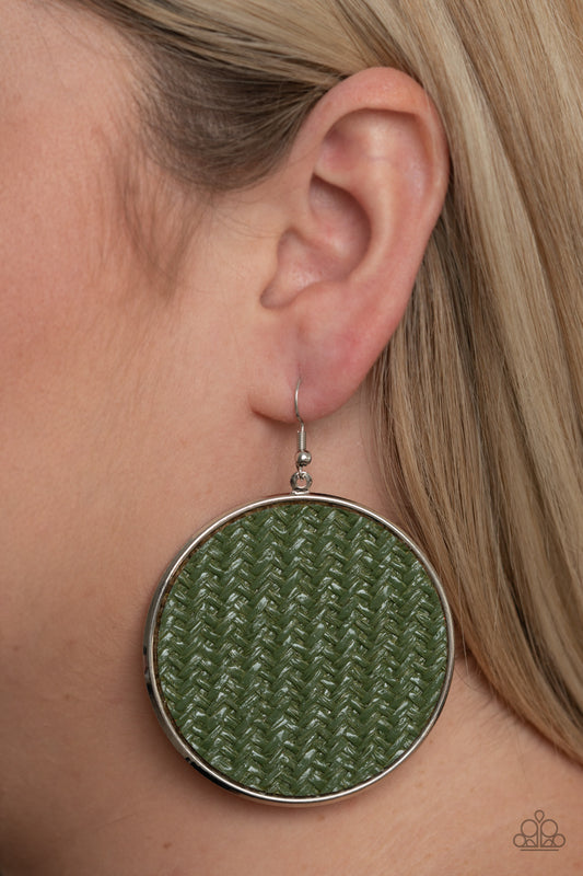 Wonderfully Woven - Green earrings