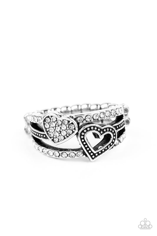 You Make My Heart BLING - White heart inspired ring