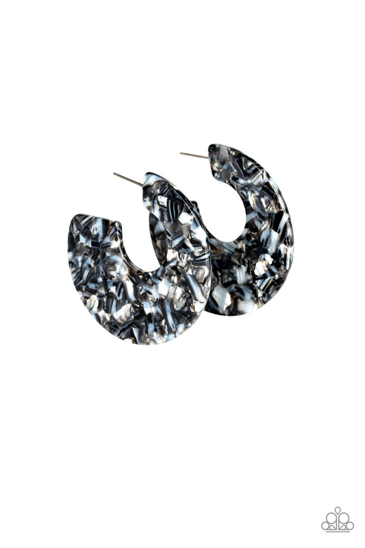 Tropically Torrid - Black acrylic earrings