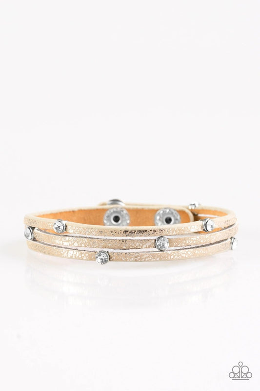 DROP A SHINE - GOLD LEATHER BRACELET
