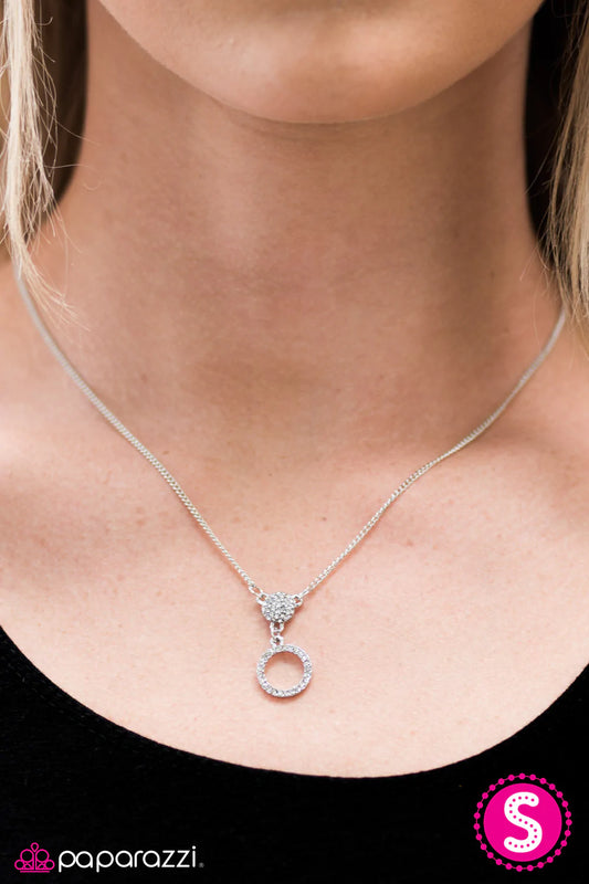 Diva Disco - White Rhinestone Necklace