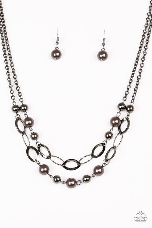 GLIMMER TAKES ALL - BLACK/GUNMETAL NECKLACE