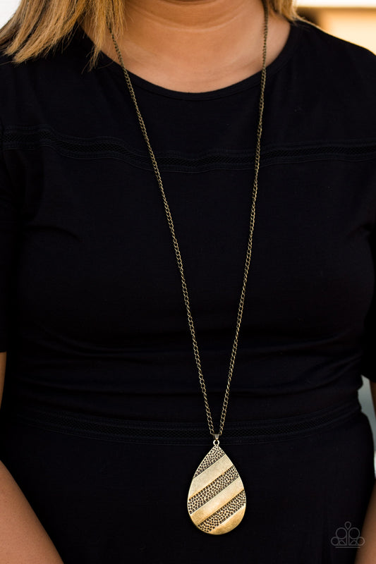 A Chance Of Thunderstorms - Brass necklace