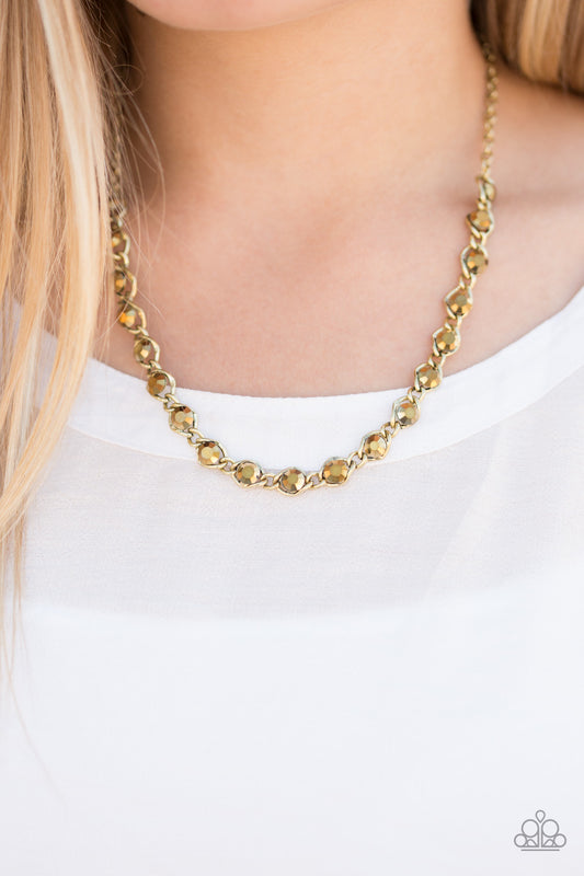 Shes A GLAM-eater - Brass necklace