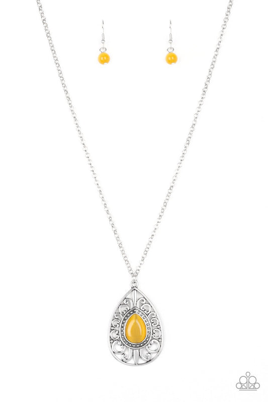 Modern Majesty - Yellow Moonstone Necklace
