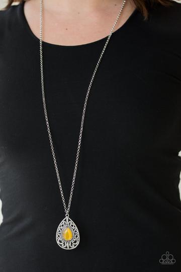 Modern Majesty - Yellow Moonstone Necklace