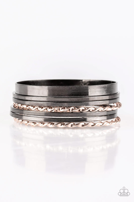 Basic Blend - Gunmetal/Rose gold bangle bracelet