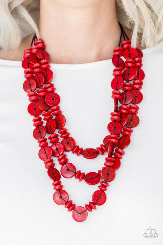 Barbados Bopper - Red Wood Necklace