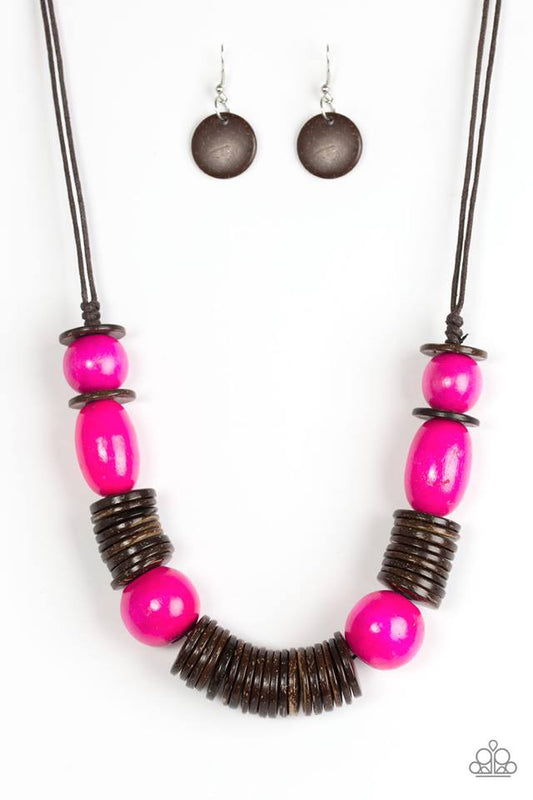 You Better BELIZE It! - Pink wood necklace