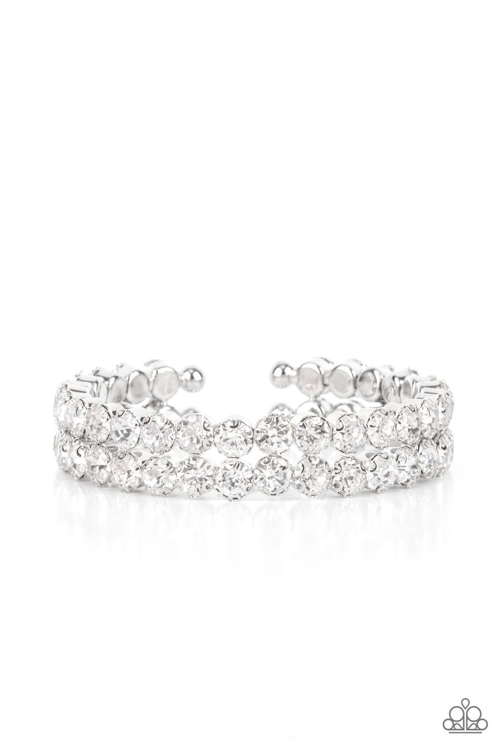 Megawatt Majesty - White gem cuff bracelet