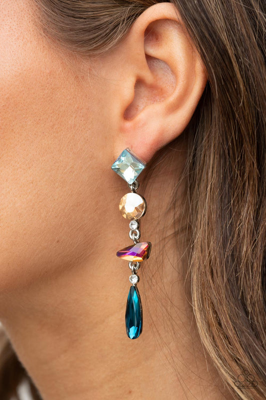 Rock Candy Elegance - Multicolor Iridescent earrings